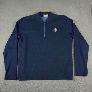 Tiger Woods Sweater Mens Large Blue 2016 Rio Olympics Nike 1/4 Zip Sweatshirt